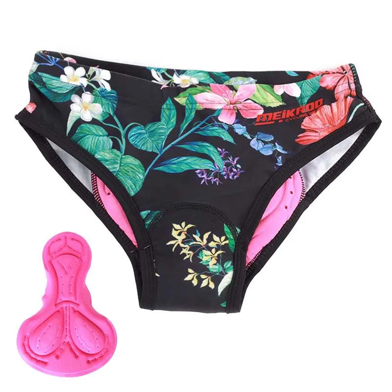 

Meikroo Women Cycling Shorts Gel 3D Padded Bike Riding Bicycle Underwear Briefs with Silicone Insole Cool Female Triangle Short