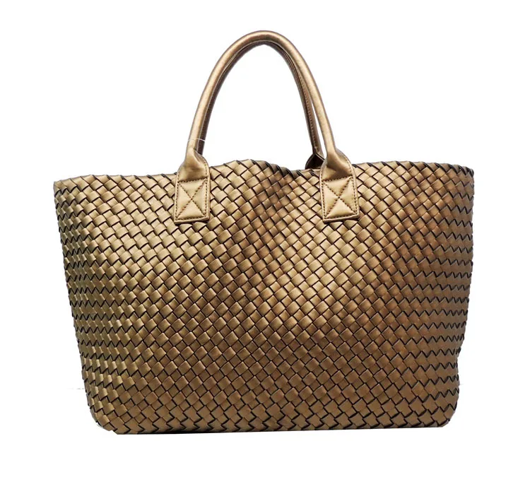 Женские сумки дизайнерские осенние модные классические ручные дуплексные тканые сумки большая сумка Европа Ms. basket портативная посылка - Цвет: Bronze