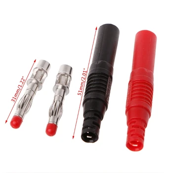

10 Pcs Straight Insulated Safety 4mm Male Banana Plug Wire Solder DIY Connectors