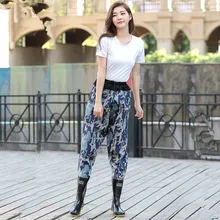 Уличные водонепроницаемые дышащие болотные штаны с эластичной резинкой на талии; Нескользящие резиновые сапоги для мужчин и женщин; обувь для охоты; брюки