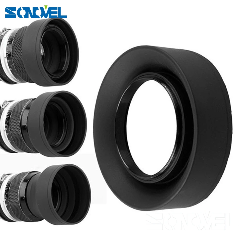 58mm 3-Stage Rubber 3-in-1 3-Stage Collapsible Rubber Lens Hood 58mm 3-Stage Rubber 3-in-1 3-Stage Collapsible Rubber Lens Hood