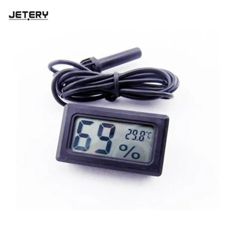 Jetery белый ЖК-дисплей цифровой встроенный термометр гигрометр исследующее устройство для Аквариум инкубатор Reptile цифровое измерение дома