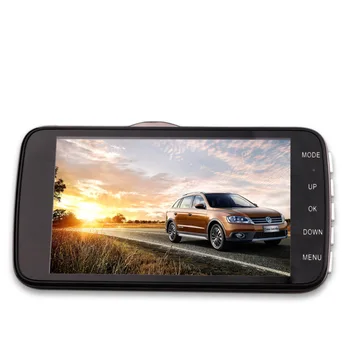

New 4" Car DVR Dual Lens Video Recorder Registrator Parking Car Camera Full HD 1080P WDR Dash Cam Night Vision Auto Black Box