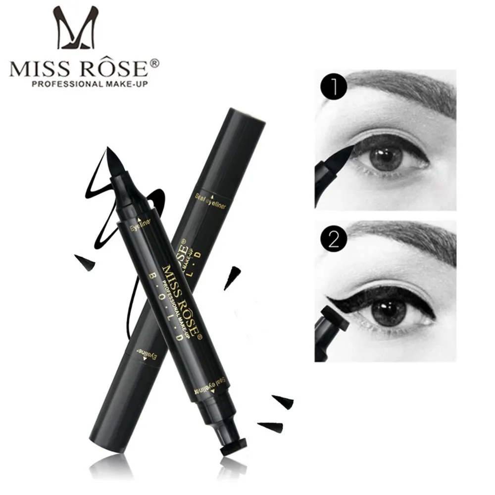 Мисс Роуз жидкая подводка для глаз Водонепроницаемый Black Eye Liner Pencil Долгое легко носить Для женщин Красота подводка для глаз инструмент