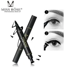 Мисс Роуз жидкая подводка для глаз Водонепроницаемый Black Eye Liner Pencil Долгое легко носить Для женщин Красота подводка для глаз инструмент