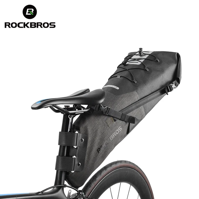 US $36.43 ROCKBROS Waterproof Bike Bicycle Saddle Bag Reflective Large Capacity Foldable Tail Rear Bag Cyclin