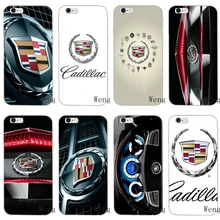 Estilo deportivo de lujo coche Cadillac logo de silicona suave funda para iPhone x 8 8plus 7 7plus 6 6s plus 5 5S 5c SE 4 4S