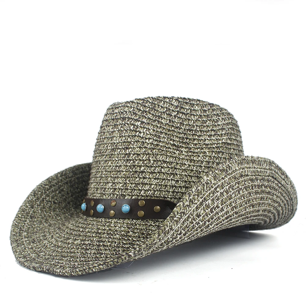 Модные соломенные полые западная ковбойская шляпа для женщин и мужчин летняя соломенная Sombrero Hombre пляжная ковбойская джаз шляпа от солнца - Цвет: Coffee