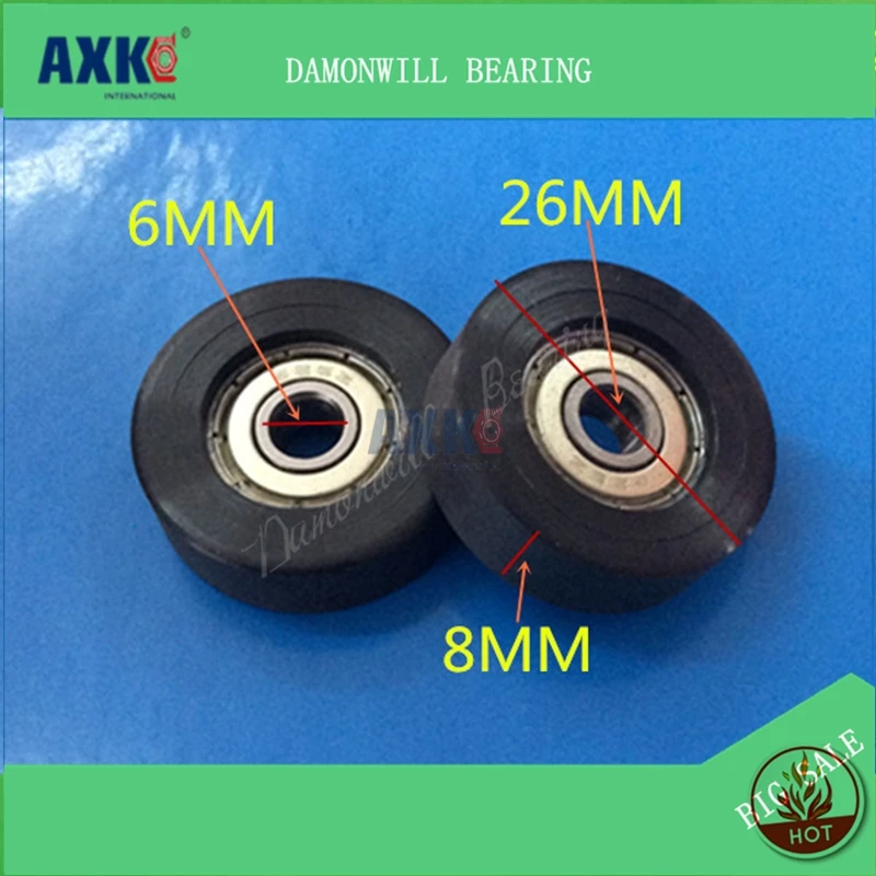 4Pcs 8*35*18mm Black POM Coated Tire Wheel Arc Ball Bearing for Furniture Pulley