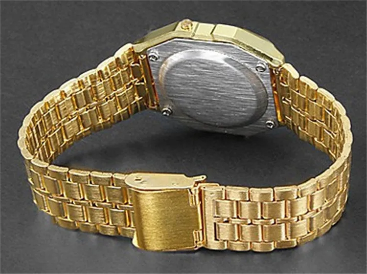 Цифровые мужские часы женские Ретро светодиодный металлический шок спортивные модные наручные часы relogio masculino золотые серебряные часы Saati Прямая поставка