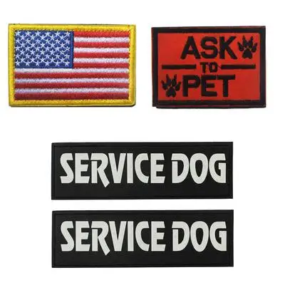 Набор домашних животных тактика K9 K-9 попросить к питомцу обслуживание собака Гонг жгут жилет военные нашивки Morale волшебные наклейки значки - Цвет: 1