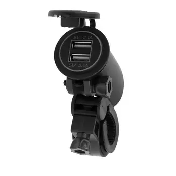 

VODOOL 12V 24V Universal Motorcycle 4.2A Dual USB Car Adapter Charger Auto Charger Power Adapter Socket for Phone