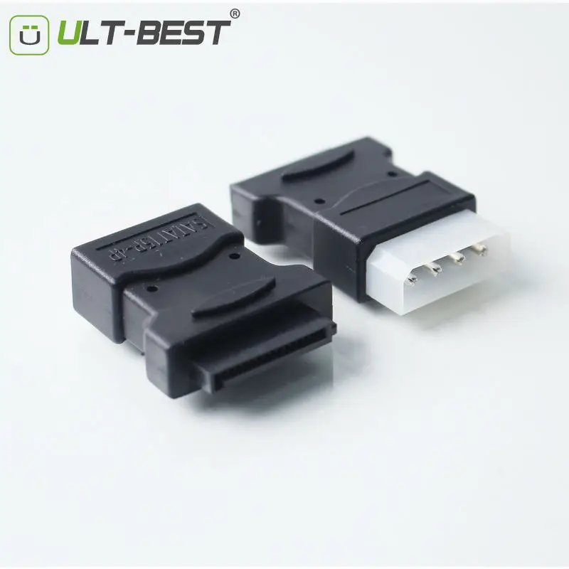 Ult-лучший SATA от мужчины до женщины адаптер 15 P Molex IDE 4Pin Мужской питания черный |