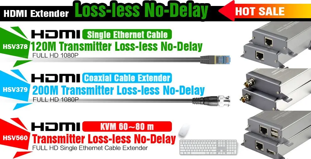 HDMI KVM удлинитель через кабель Cat удлинитель 120 м корпус из алюминиевого сплава функция POE без потерь без задержки Нулевая задержка KVM удлинитель