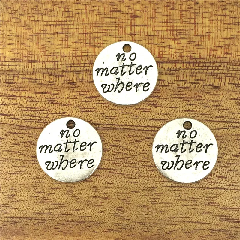 

10pcs charm no matter wbere 20mm Tibetan silver plated pendant antique jewelry accessories production DIY handicrafts