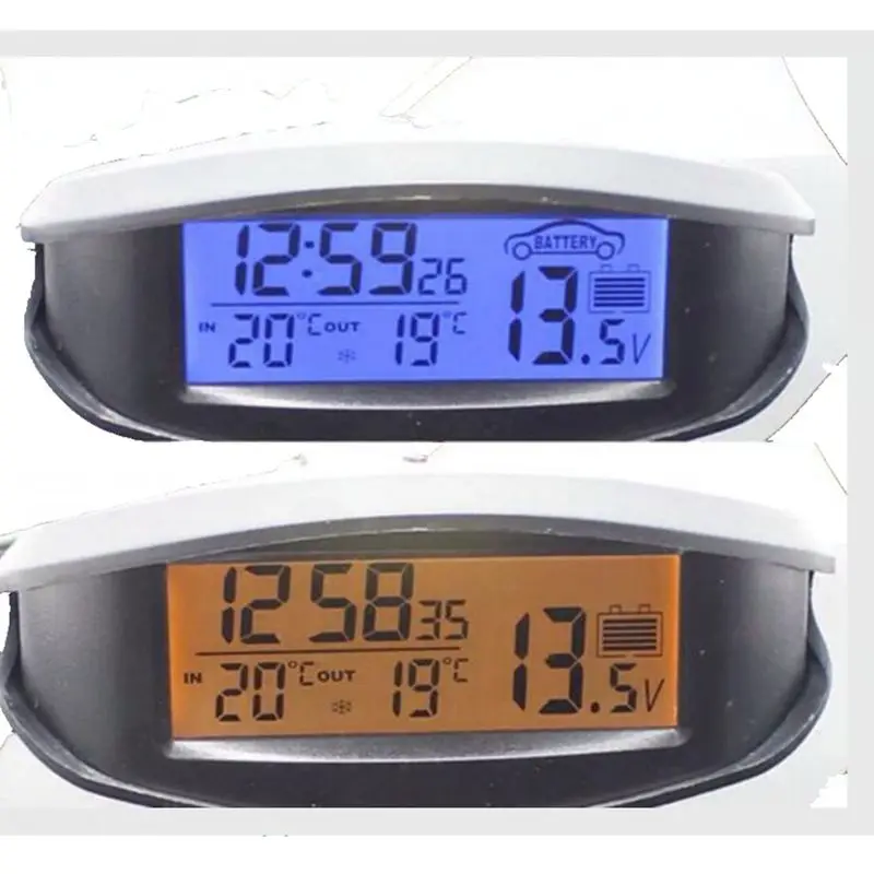 Digital Car Thermometer Luminous LED Table Clock Indoor/outdoor