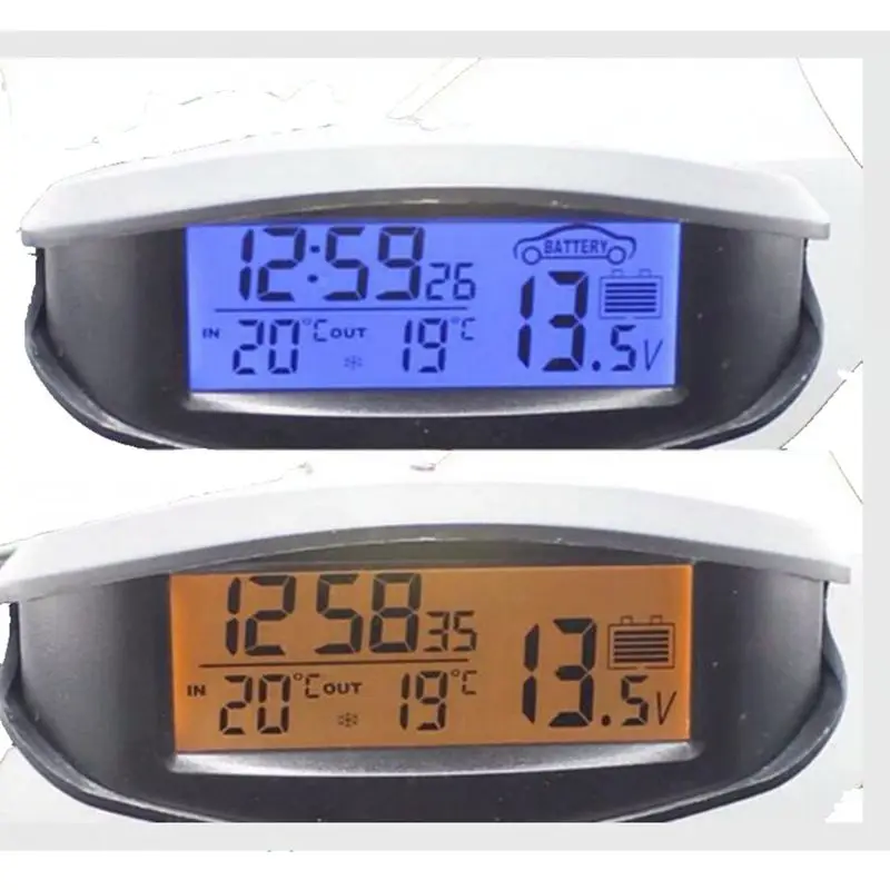 Auto Digitaluhr innen außen Auto Temperatur Thermometer Batteries pannungs  monitor Meter LED Hintergrund beleuchtung mit Zigaretten buchse - AliExpress