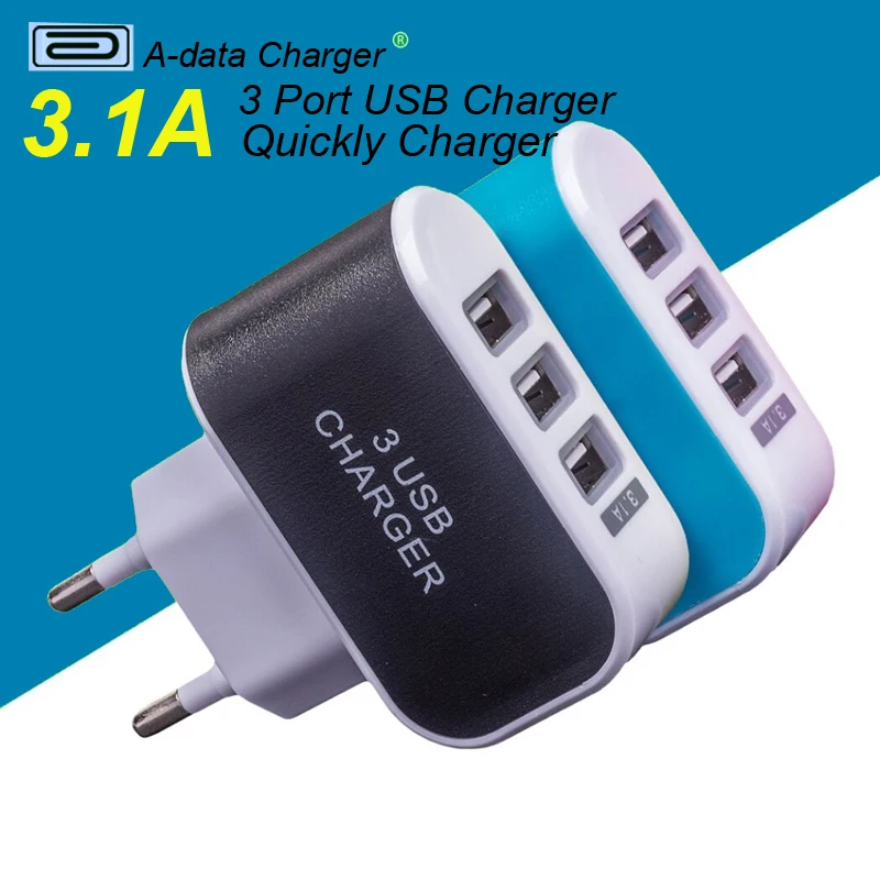 Быстрое Зарядное Устройство 5 В 3.1A 3 Порта ЕС Подключите USB AC Стены Зарядное Устройство адаптер Для Samsung Galaxy S5 S4 S3 S2 Note 4 Для Apple iPhones