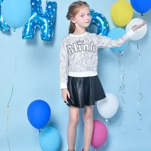 Новая черная юбка из искусственной кожи для девочек детская одежда для девочек, осенне-зимняя одежда на пуговицах модные юбки принцессы для девочек От 2 до 8 лет