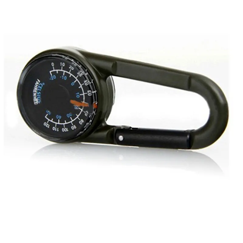 

Multifunctional Keychain Hiking Metal Carabiner Mini Compass Thermometer Outdoor Kit