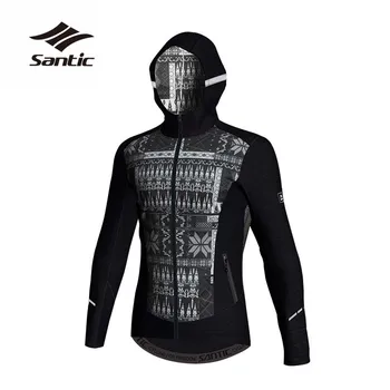 

Santic Winter Cycling Jacket Men Fleece Thermal Windproof Road Mountain Bike Jacket Anti-pilling Bicycle Wind Coat Jersey Riding