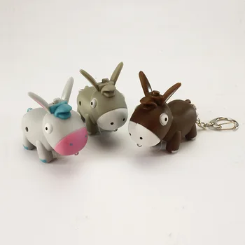 

Cartoon donkey sound light LED keychain creative pendant gift manufacturers for children wholesale BS - 067