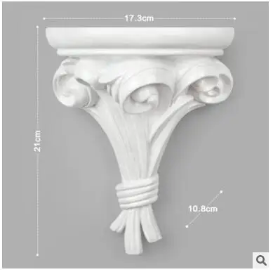 Европейская домашняя декоративная настенная полимерная полка, ваза, 3D настенная стойка, держатель для гостиной, Фреска, декор для ванной комнаты, полка для хранения - Цвет: 1