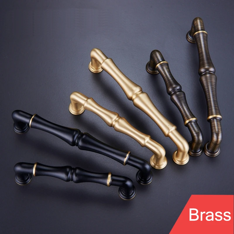 

High Quality 10PCS Antique European Kitchen Cabinet Pulls Bamboo Cupboard Wardrobe Drawer Closet Cabinet Pulls Handles