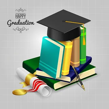 

Happy 2017 Graduation Books High School photo backdrop Vinyl cloth Computer printed wall photography studio background