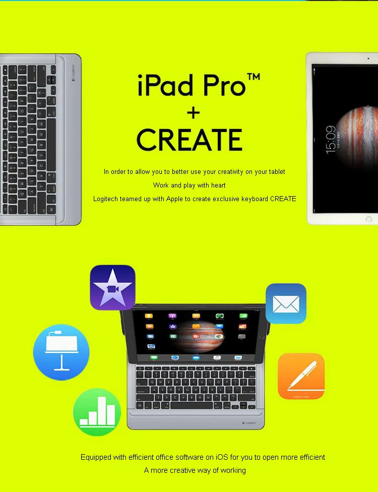 Защитный чехол для клавиатуры iPad Pro с беспроводной подсветкой и Bluetooth