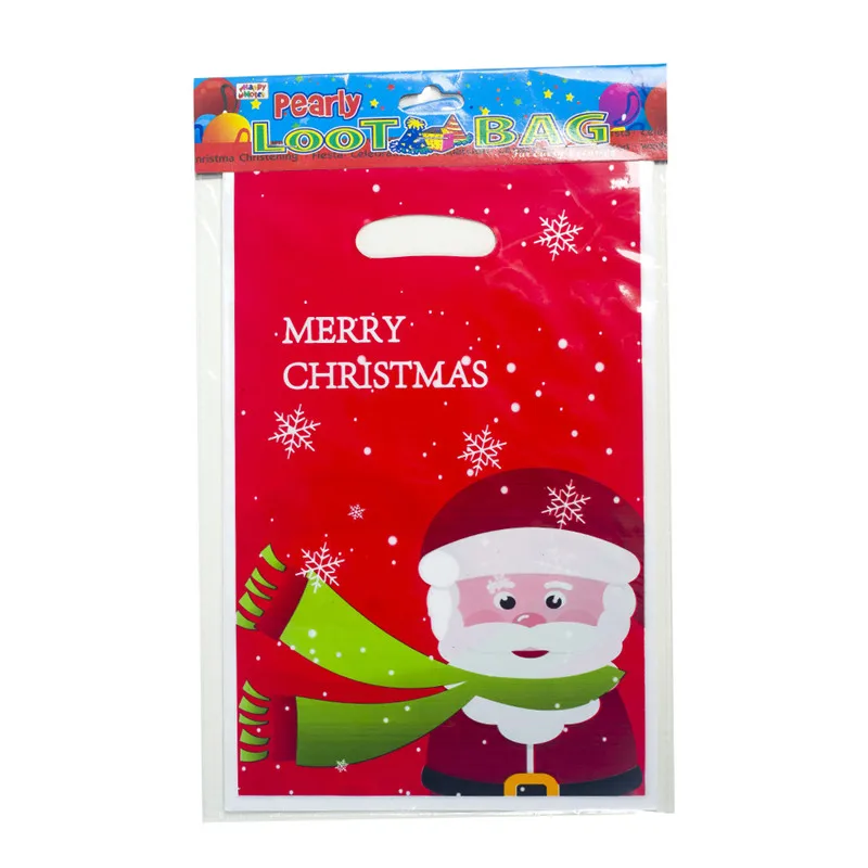 10 шт, новогодние подарки, рождественские подарки, рождественские подарочные пакеты, ручки Санта-Клауса для сумок, Noel мешочек для печенья, конфет, рождественские подарки - Цвет: C Santa Claus