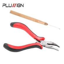 Профессиональные микро кольца плоскогубцы Набор инструментов для Кератин наращивание волос для укладки волос плоскогубцы с деревянным крючком удаление волос плоскогубцы