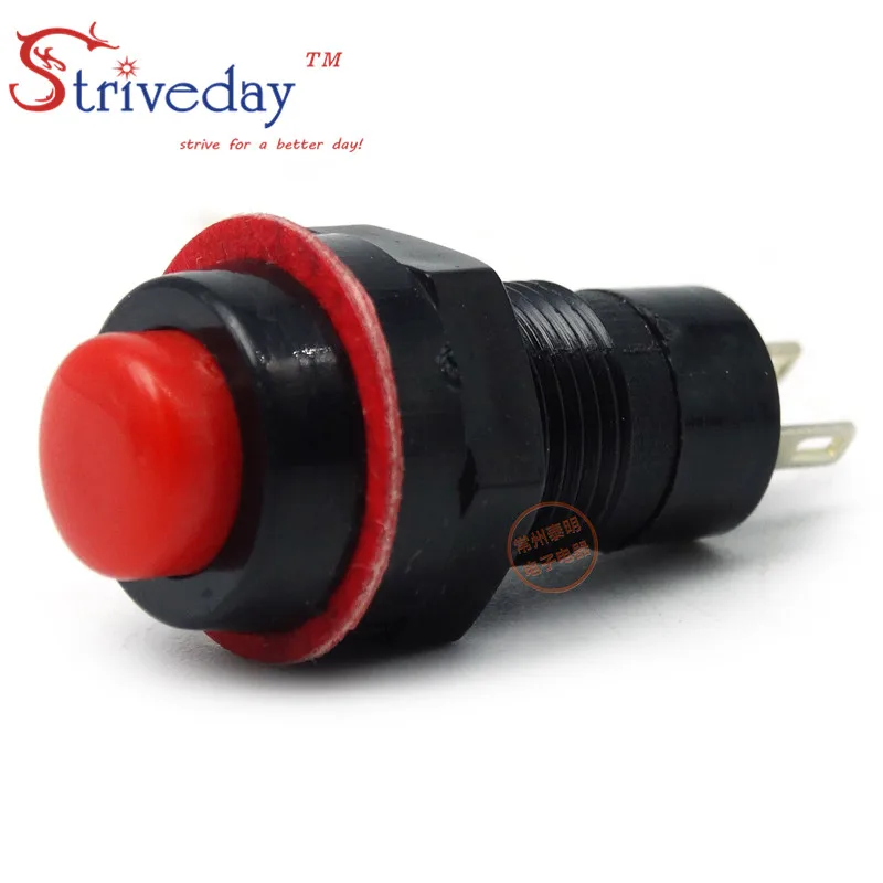 

100pcs/lot 10MM red green Self locking Mini button switch DS-211 power switch button