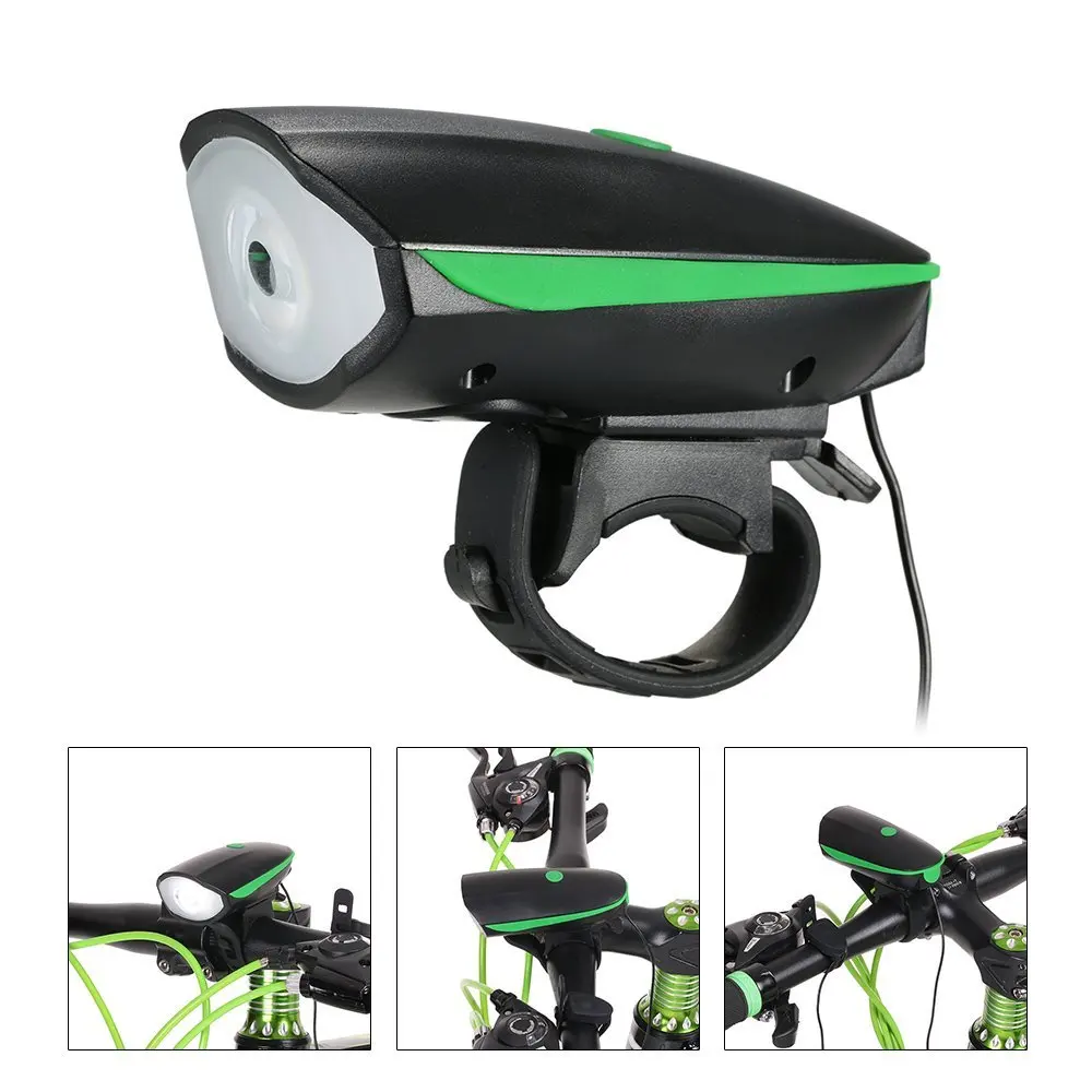 2 в 1, велосипедный горный велосипед, электрический колокольчик+ велосипедный светильник, супер яркий головной светильник, вокальный, зарядка через usb, ночной Светильник для верховой езды