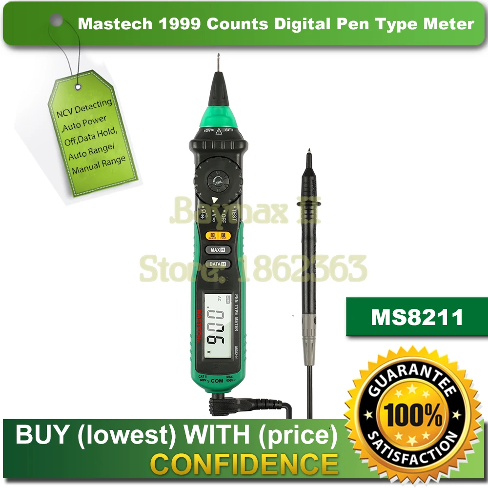 Цифровой Мультиметр Mastech MS8211 перьевого типа с автоматическим выбором диапазона и