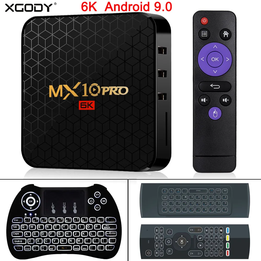 XGODY Newest 6K Android 9.0 TV BOX MX10 Pro Allwinner H6 Quad Core 4GB 32GB 64GB HD Media Player 2.4G WIFI Smart Set Top BOX