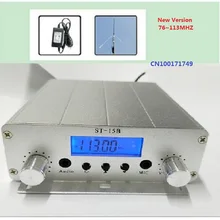 15 Вт FM вещательный передатчик стерео PLL FM радио станция 76 МГц-113 МГц+ блок питания+ антенна GP