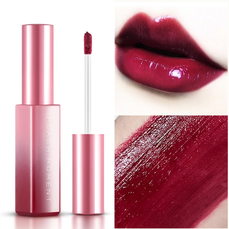 

Flash Moment Non-stick Lipgloss Mirror 3D Lip Glaze Moisturizing Makeup Waterproof Long Lasting Lip Tint Lipstick Sexy Cosmetics