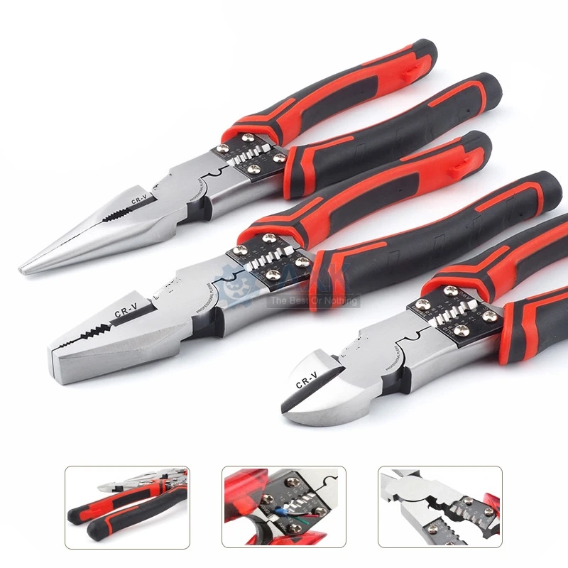 

Professional Tools Wire Pliers Set Stripper Crimper Cutter Needle Nose Nipper Wire Stripping Crimping Multifunction Hand Tools