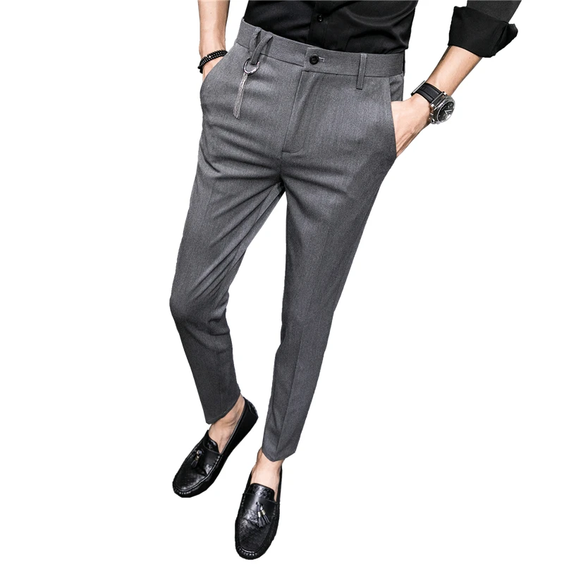 Teen mens suit trousers slim design men pant autumn new pants men 28 29 30 31 32 33 34 36