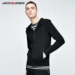 JackJones для мужчин Slim fit с капюшоном вязание кардиган пуловер с косой молнией свитеры для женщин Человек повседневное трикотаж swear C | 217324511