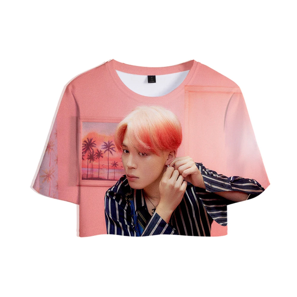 

2019 New 3D Kpop MAP OF THE SOUL:PERSONA Tops Crops Girl t-shirt Short T shirt Women Sexy Clothes Sale Casual Plus Size