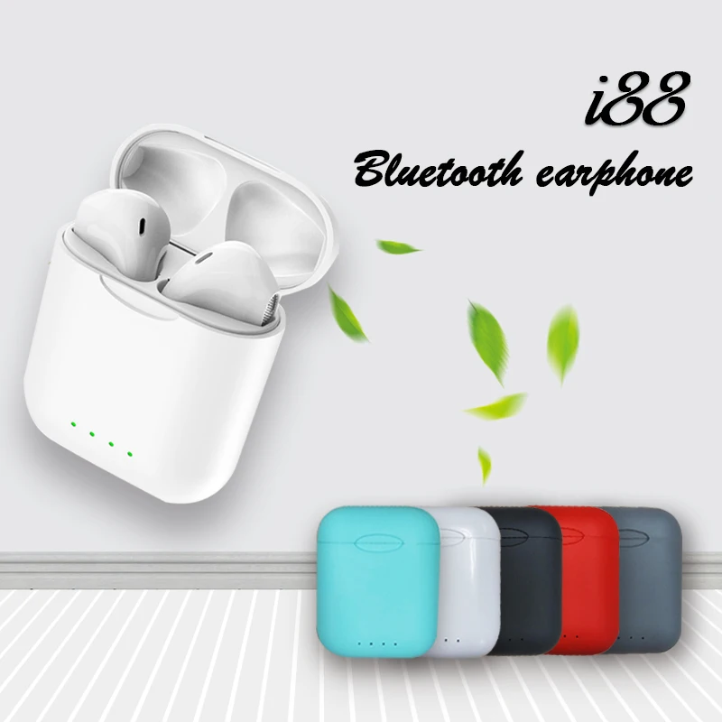 

New i88 Tws Wireless Earphone Bluetooth 5.0 Stereo 1:1 Touch Sports Headphones Pk i12 i9s i10 i11 For iPhone Andorid HUAWEI