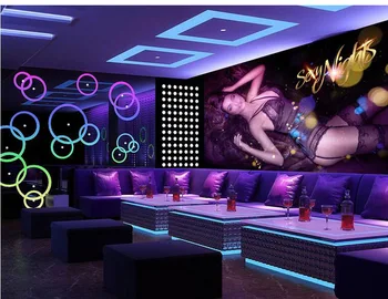 

Custom 3D Stereoscopic Mural Wallpaper Modern KTV Room Bar TV Sofa Background Wall Mural Wallpaper Roll for KTV Bar Background