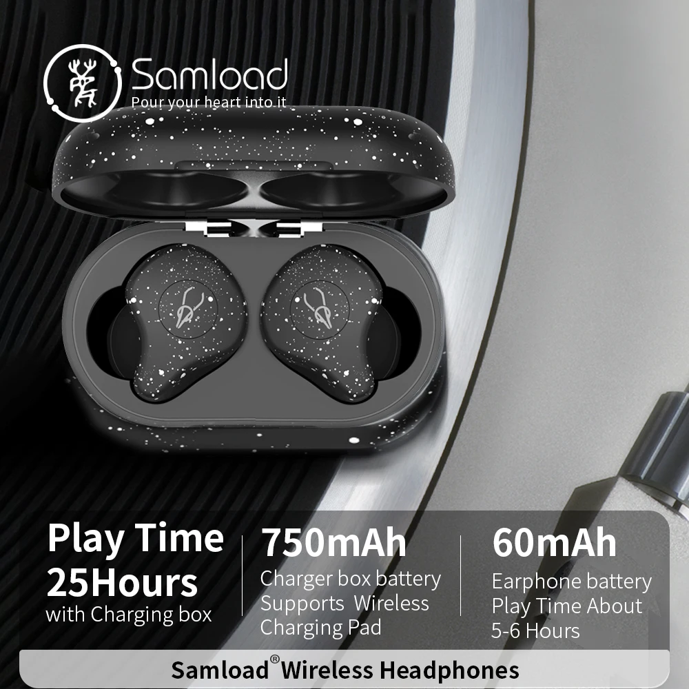 HIFI звук беспроводные наушники модные стерео Bluetooth 5,0 наушники и поддерживает Беспроводное зарядное устройство с зарядным устройством для iPhone X
