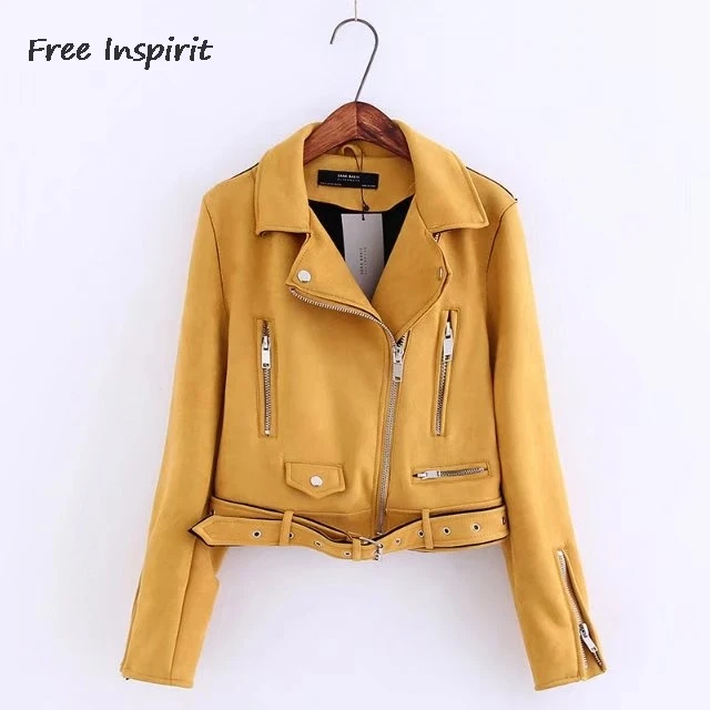 Free Inspirit 2018 New Fashion Spring & Autumn Women Jackets Commuting Solid Zipper The Punk