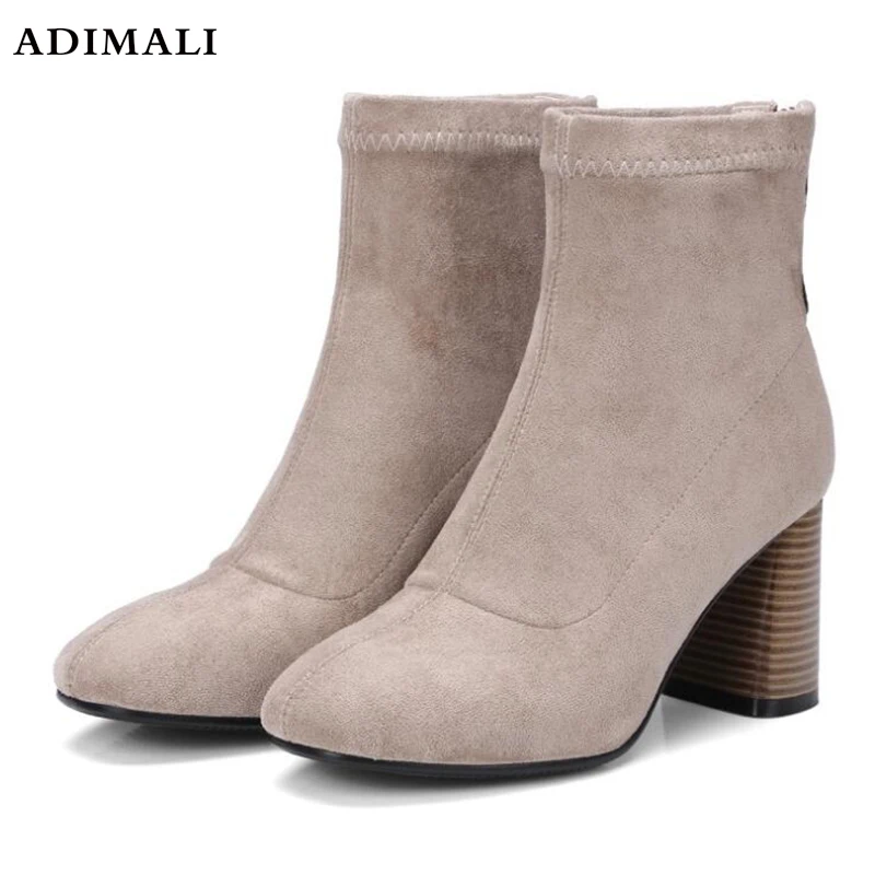 2017 Woman Shoes Sexy Zip Up Square High Heels Party Women Boots Winter Top 2017 Woman Shoes Sexy Zip Up Square High Heels Party Women Boots Winter Top