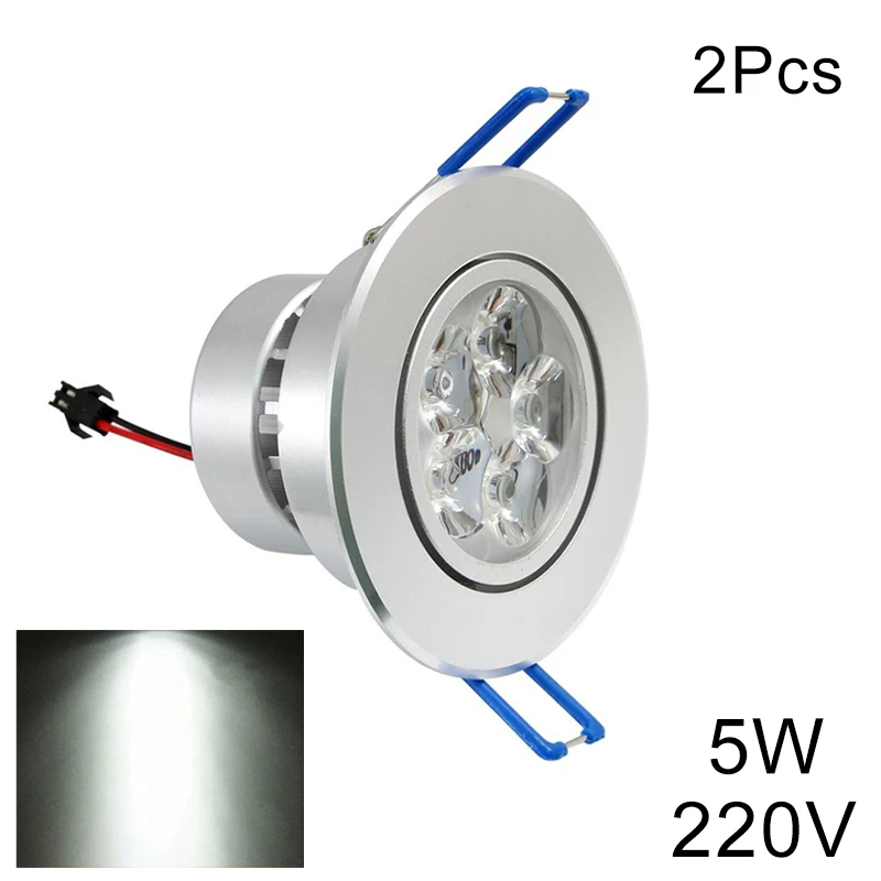 white 220V 2pcs Новейшая модель; 1/2/5 шт 5 Вт светодиодный потолочный светильник Встраиваемый cветодиодный Светильник Downlight лампа Вниз Светильник s для Гостиная для офиса - Испускаемый цвет: white 220V 2pcs