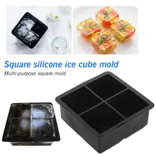 Стильный силиконовый черный большой Гигантский Большой силиконовый кубик льда квадратная форма для лотка