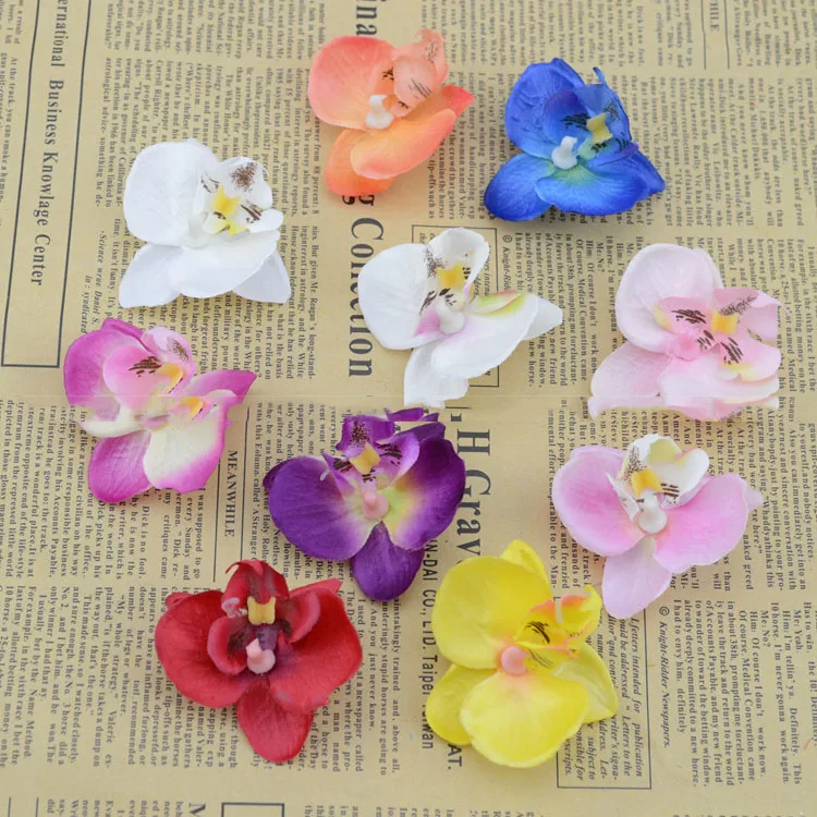 

artificial flowers The new simulation butterfly orchid head feel upscale wedding cake decoration wedding decoration feel flower